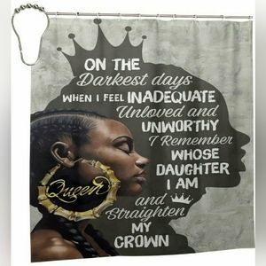 African Queen Shower Curtain with Hooks *NWT*